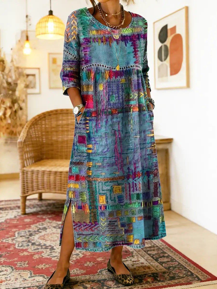Zaida | Vestido con patchwork étnico
