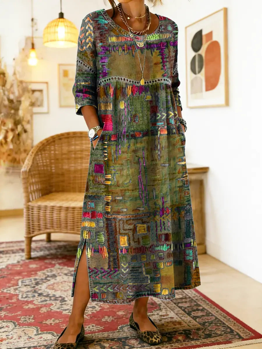 Zaida | Vestido con patchwork étnico