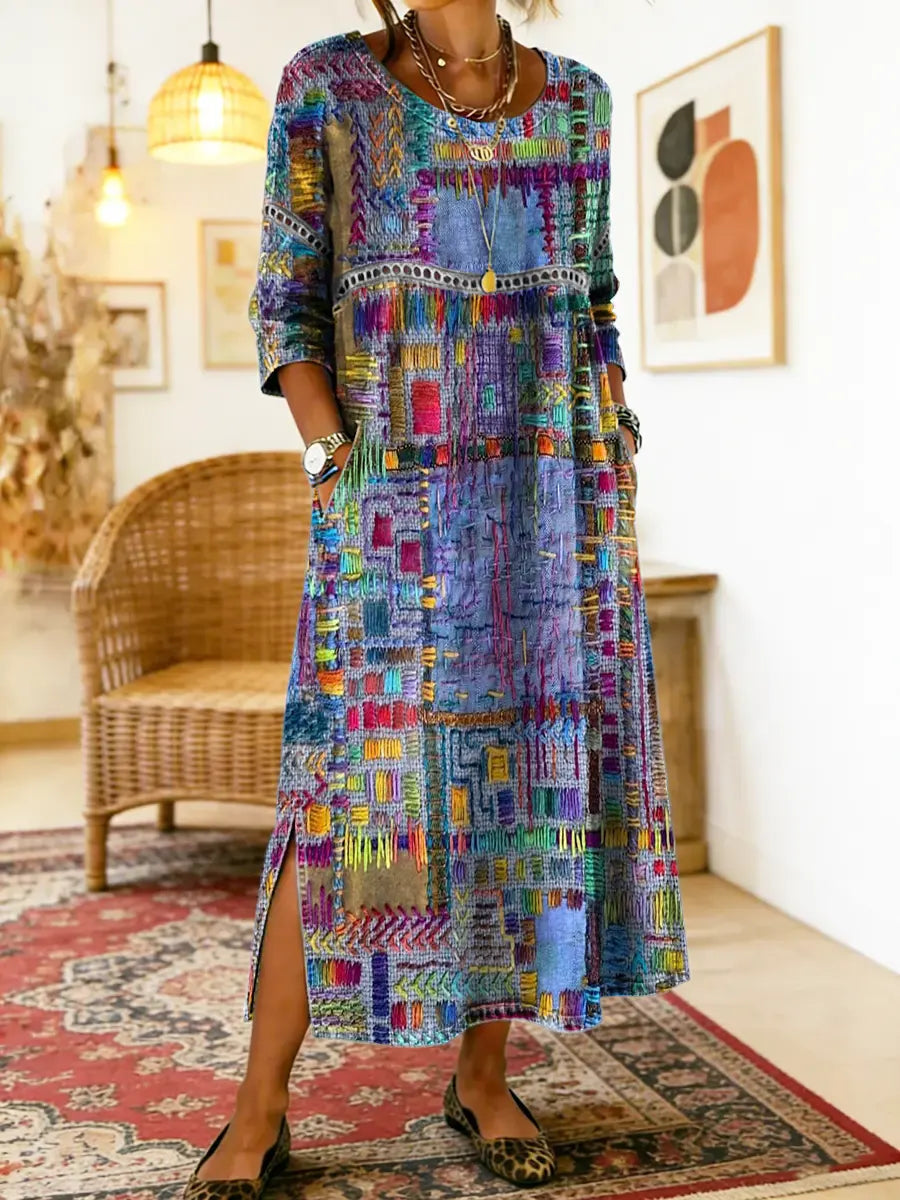 Zaida | Vestido con patchwork étnico