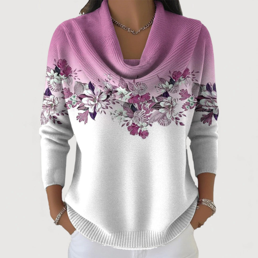 Margarita | Jersey floral de cuello vuelto