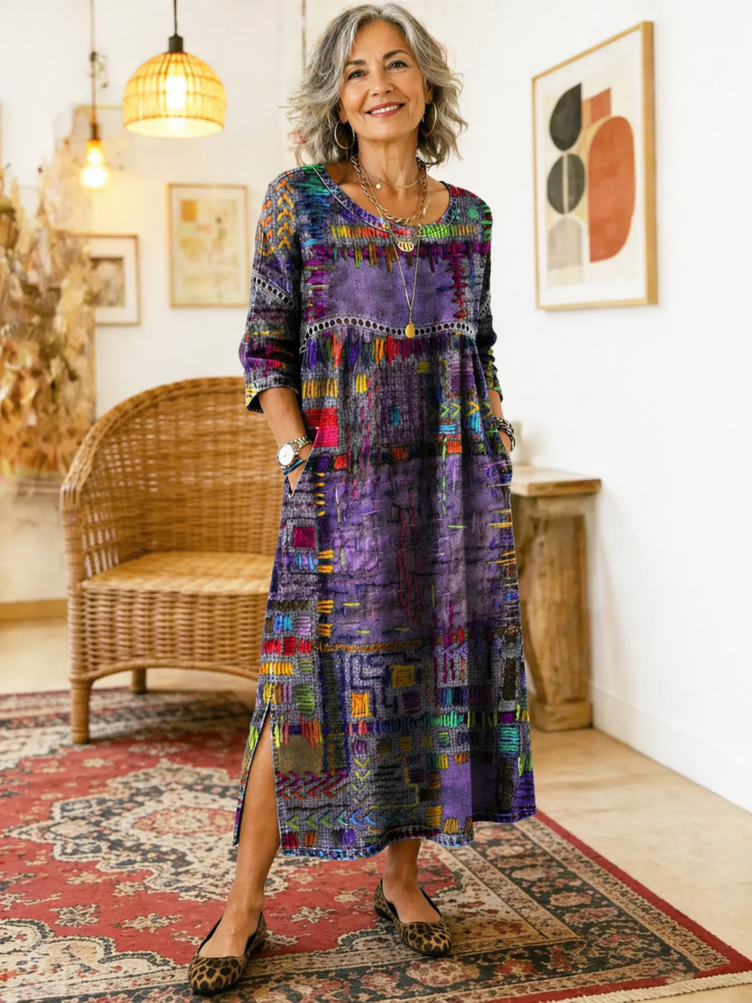 Zaida | Vestido con patchwork étnico