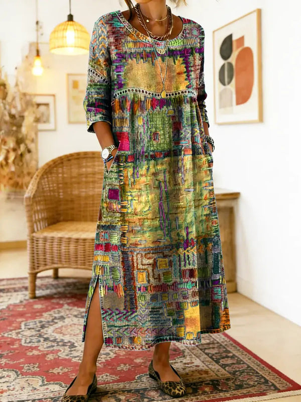 Zaida | Vestido con patchwork étnico