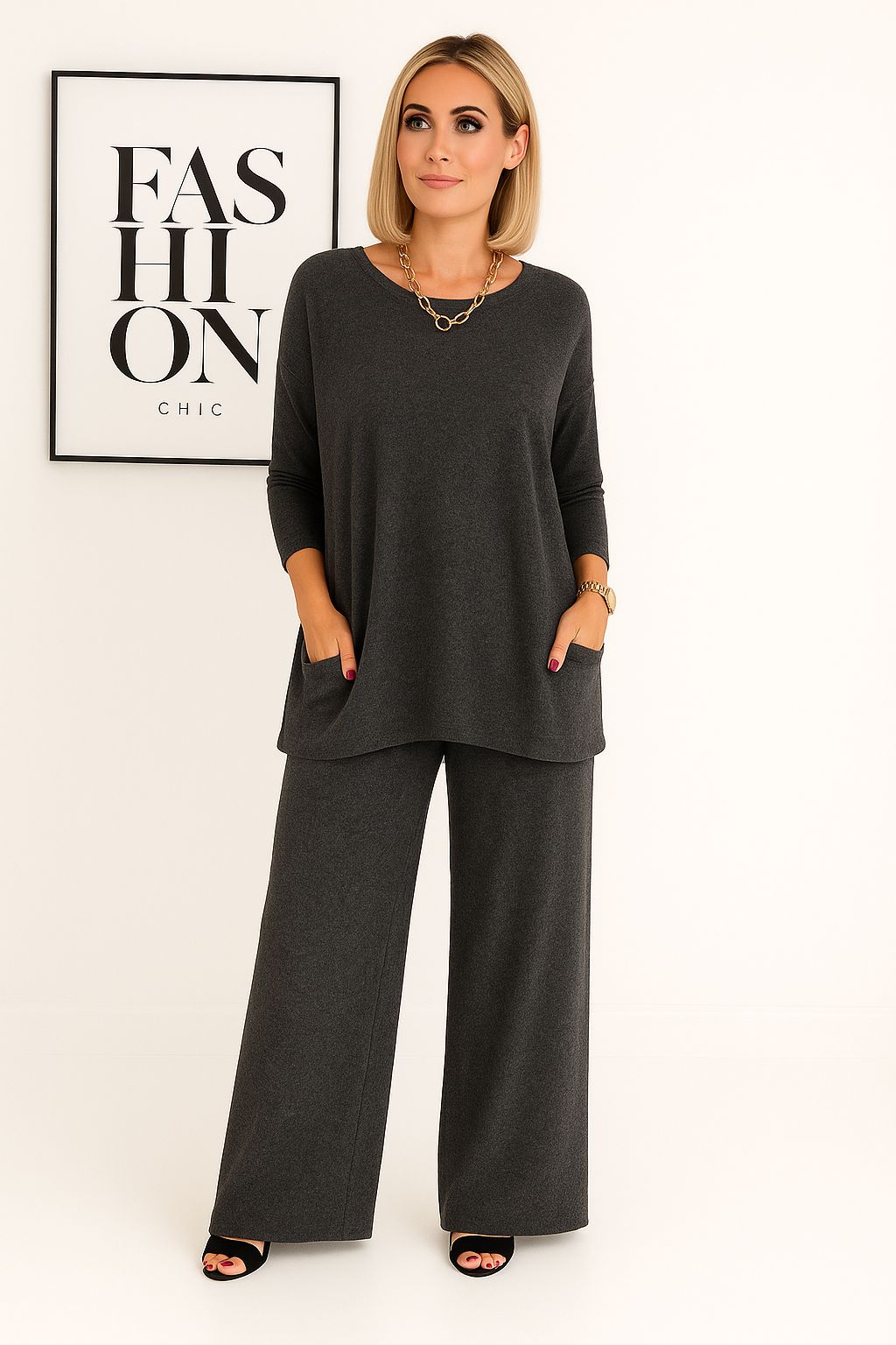 Pilar | Conjunto de punto cálido con pantalón elástico
