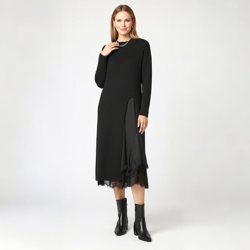 Eva | Conjunto de vestido y jersey de punto