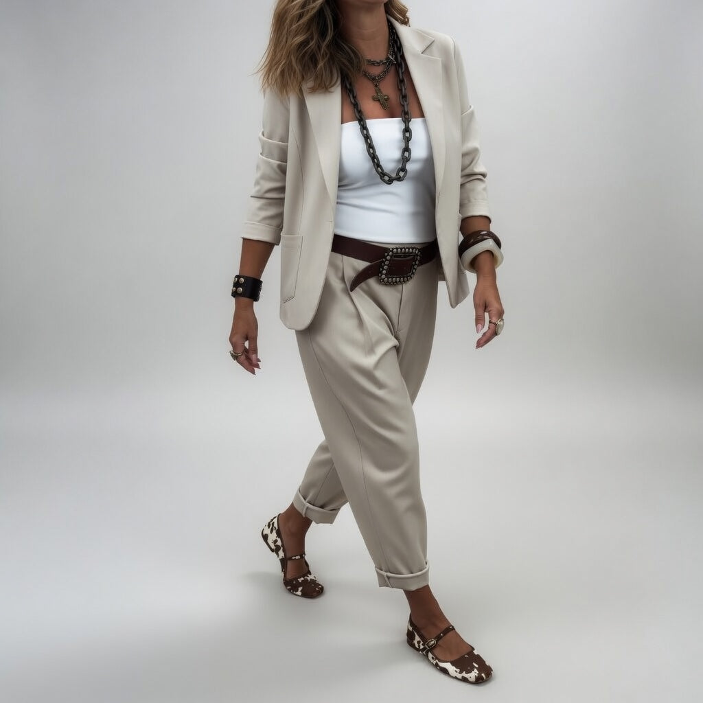 Begoña | Traje de blazer y pantalón cargo