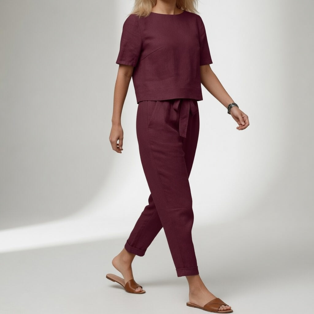 Lucía | Conjunto de algodón con pantalón anudado