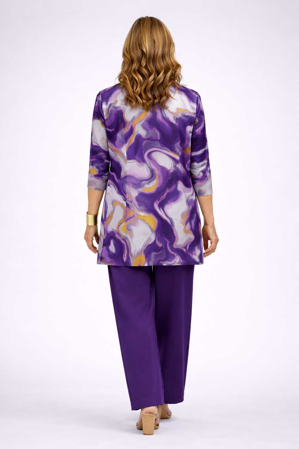 Elisa | Traje de invitada de tres piezas en morado