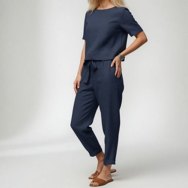 Lucía | Conjunto de algodón con pantalón anudado