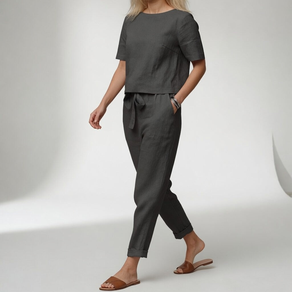Lucía | Conjunto de algodón con pantalón anudado