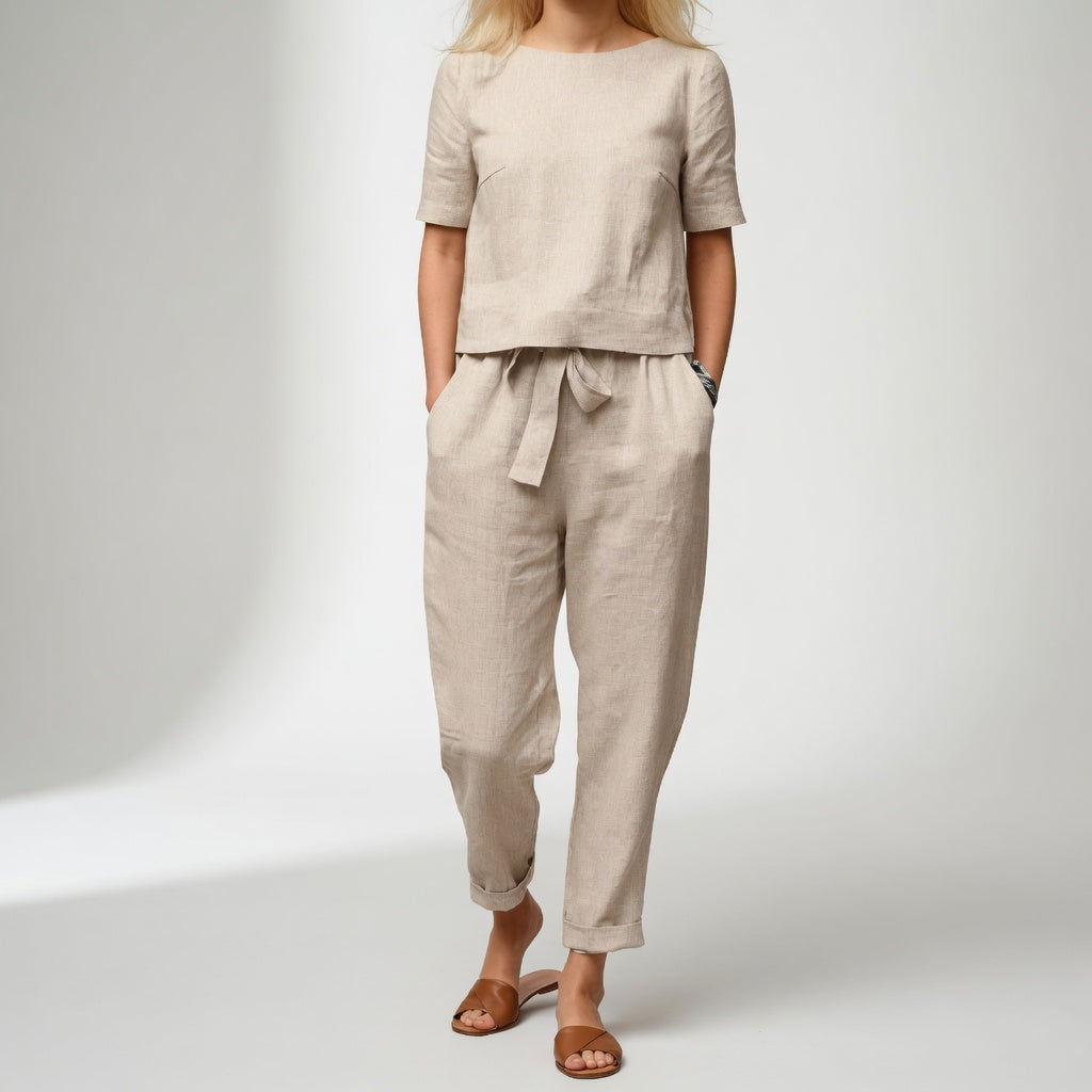Lucía | Conjunto de algodón con pantalón anudado