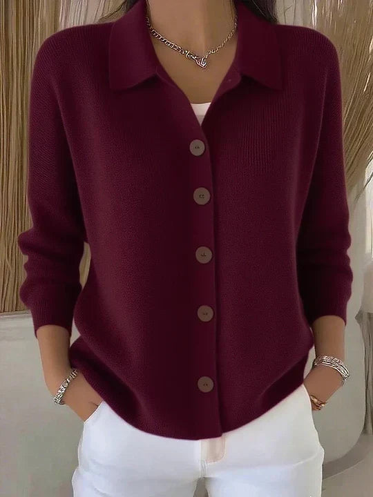 Clara | Chaqueta de punto con cuello y botones