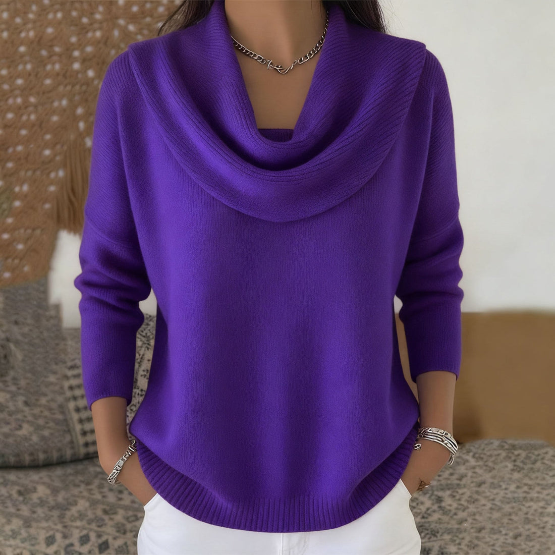 Elsa | Jersey con cuello drapeado