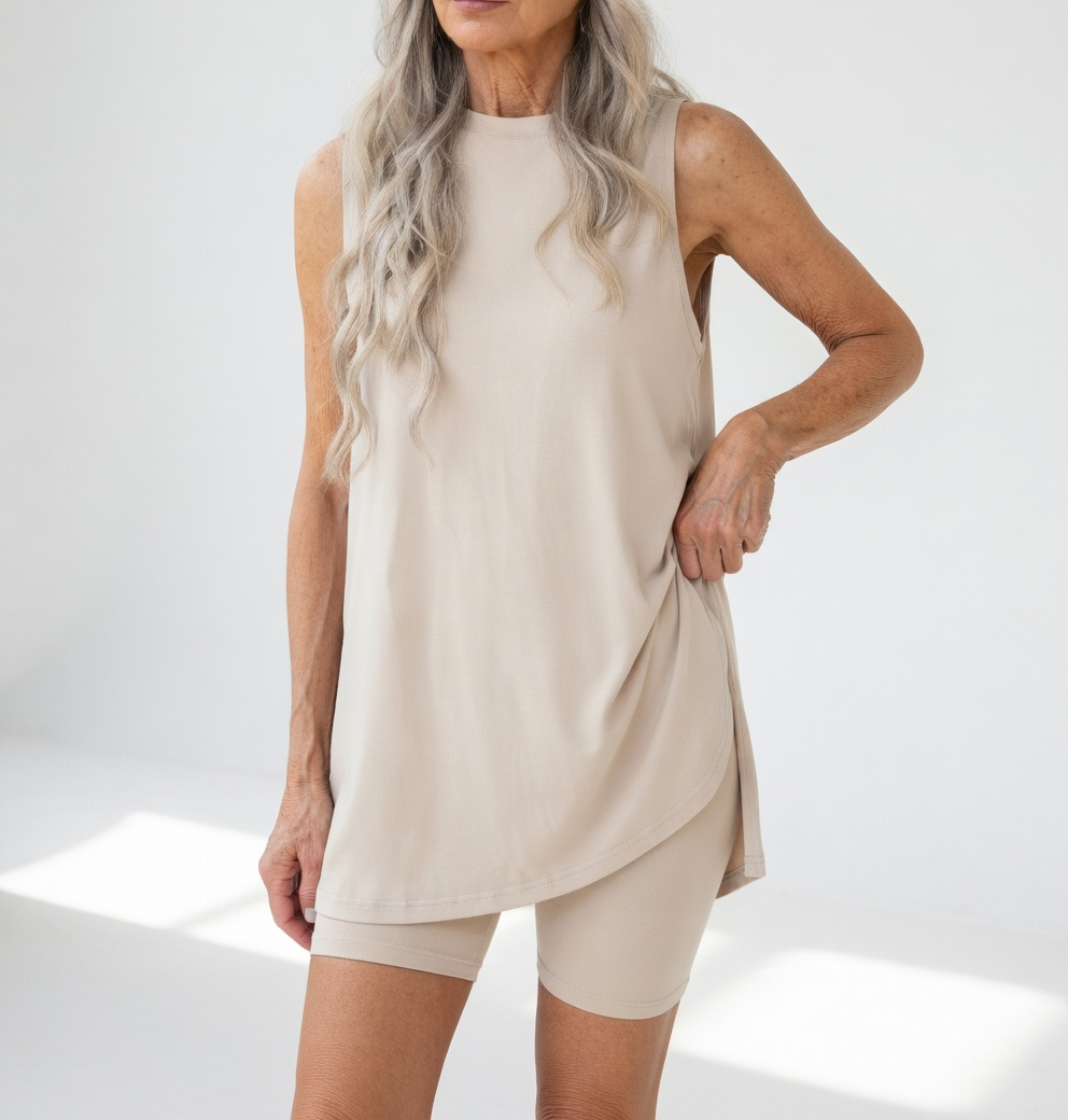 Ángela | Conjunto de short y top sin mangas