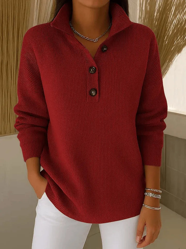 Lidia | Jersey con cuello polo y escote en pico
