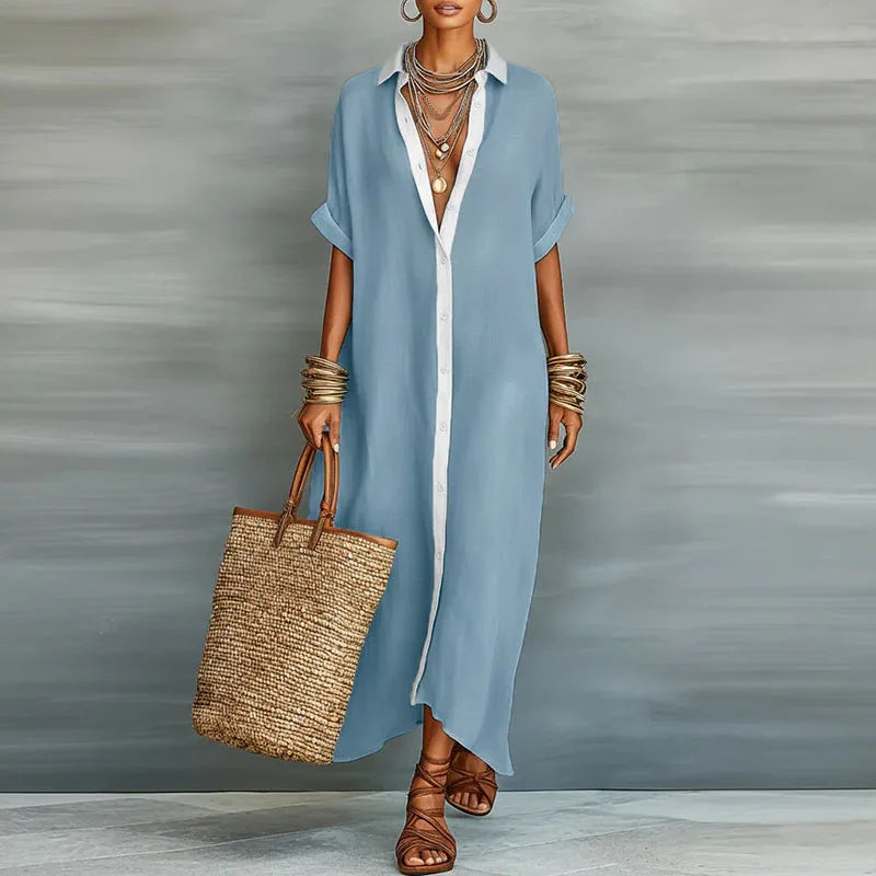Victoria | Vestido camisero largo con botones