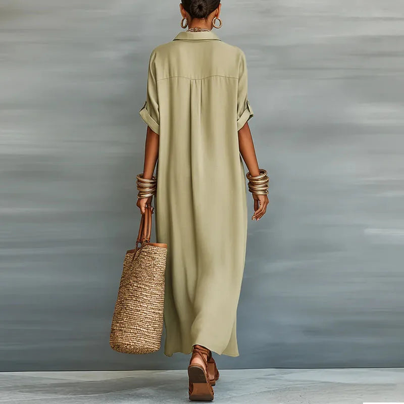 Victoria | Vestido camisero largo con botones