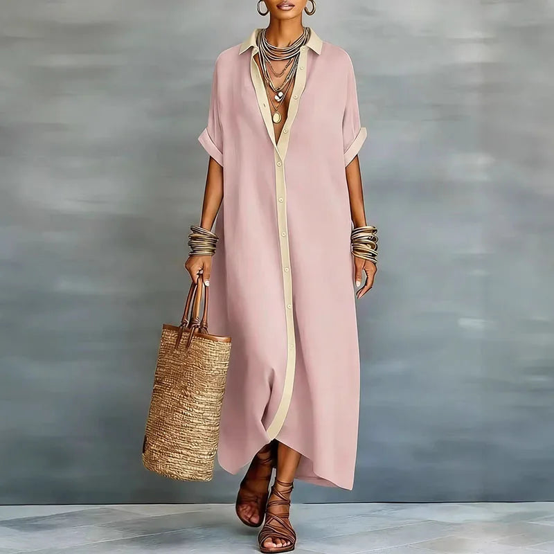 Victoria | Vestido camisero largo con botones