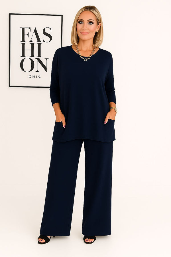 Pilar | Conjunto de punto cálido con pantalón elástico