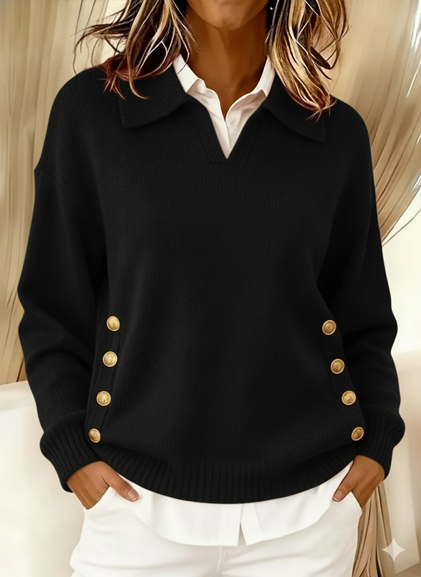 Beatriz | Jersey de cuello polo con botones