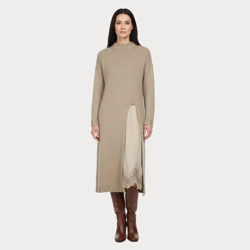 Eva | Conjunto de vestido y jersey de punto