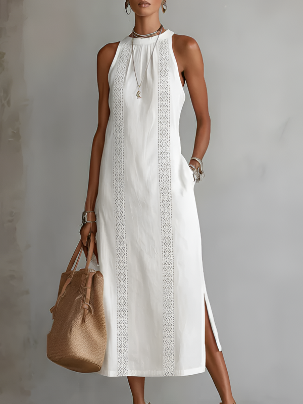 Leire | Vestido midi efecto lino