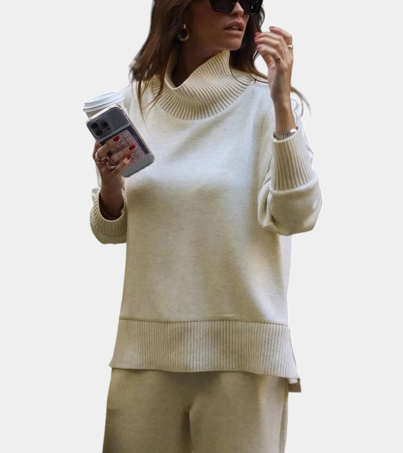 Nuria | Conjunto de cuello alto con cremallera y pantalón ancho