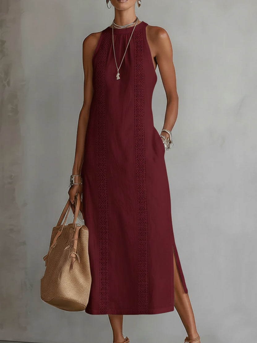 Leire | Vestido midi efecto lino