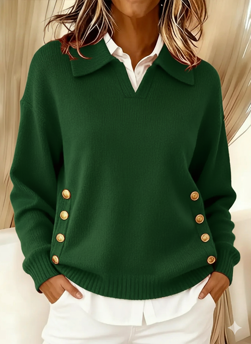 Beatriz | Jersey de cuello polo con botones
