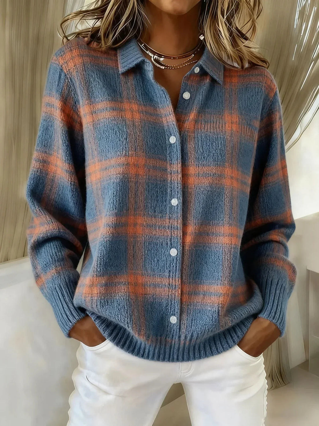Olga | Chaqueta de punto a cuadros