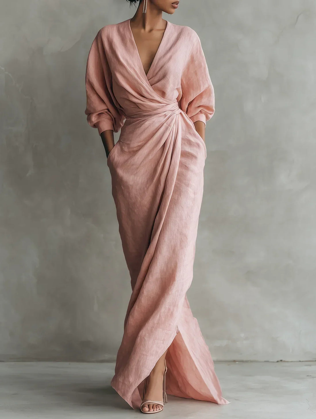 Peonía | Vestido maxi cruzado con escote en V