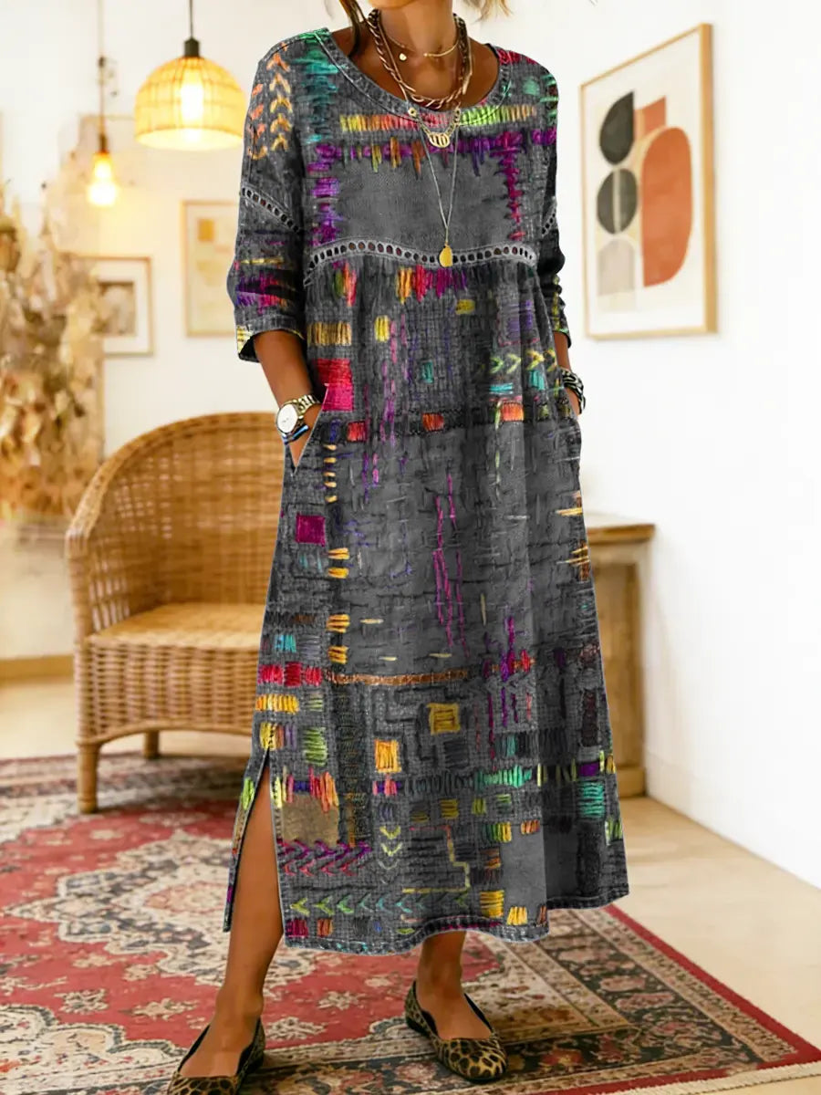 Zaida | Vestido con patchwork étnico