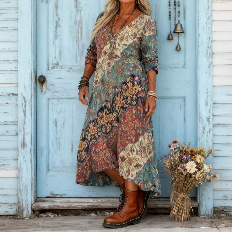 Frida | Vestido maxi estampado de corte relajado