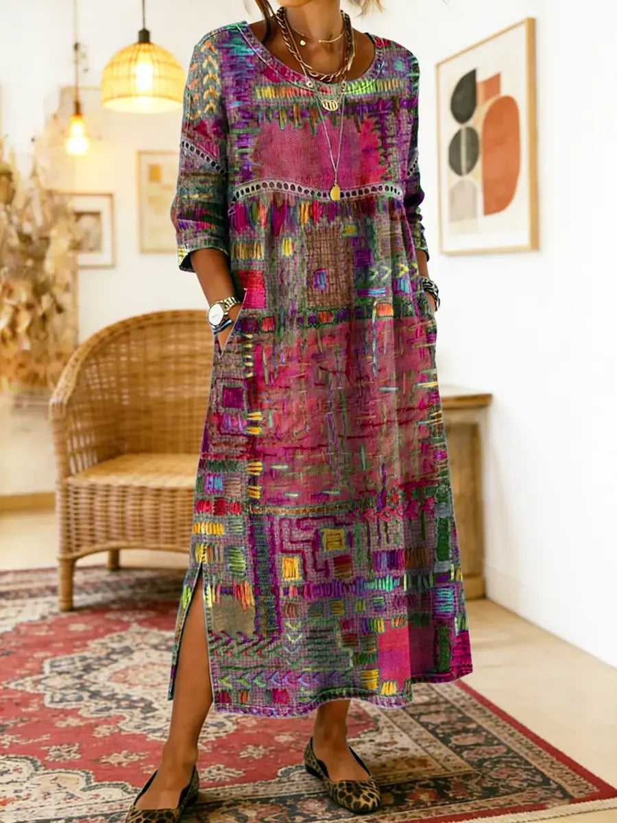 Zaida | Vestido con patchwork étnico