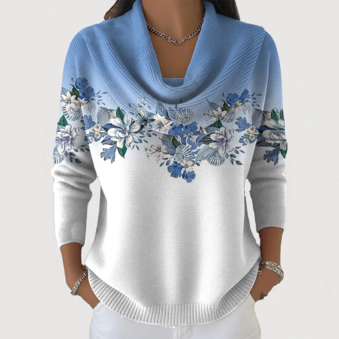 Margarita | Jersey floral de cuello vuelto