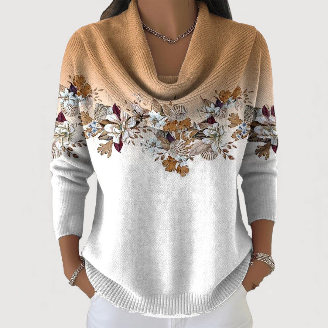 Margarita | Jersey floral de cuello vuelto