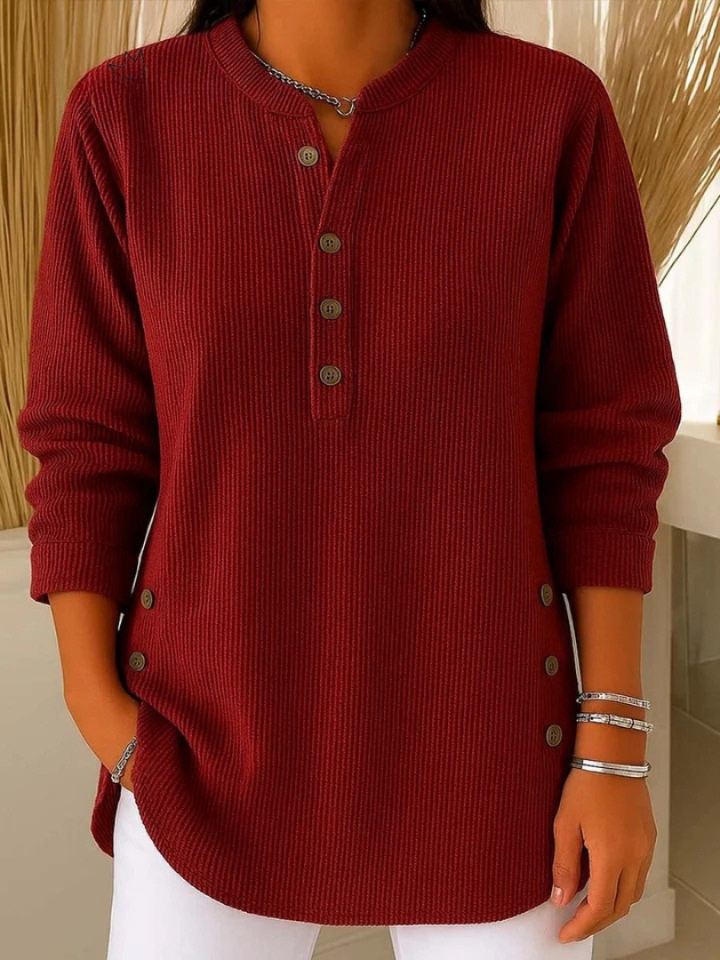 Laura | Túnica henley de punto con botones