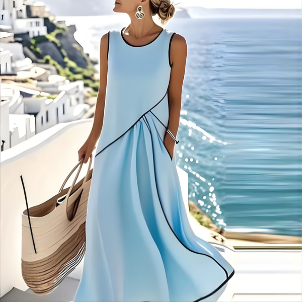 Coral | Vestido midi de rayas