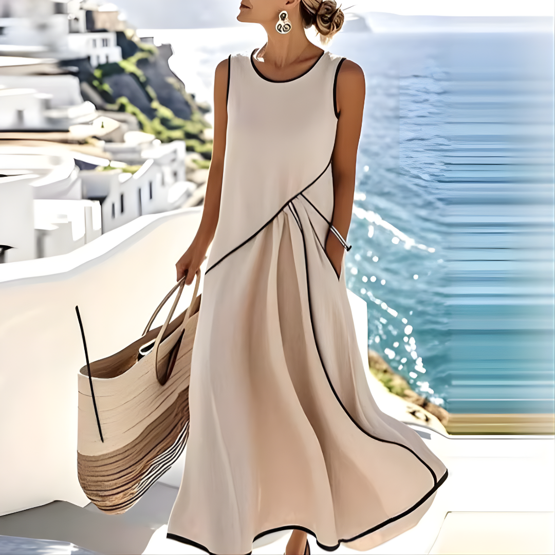 Coral | Vestido midi de rayas