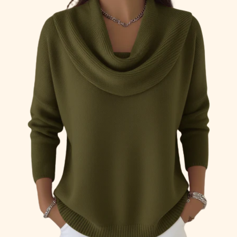 Elsa | Jersey con cuello drapeado