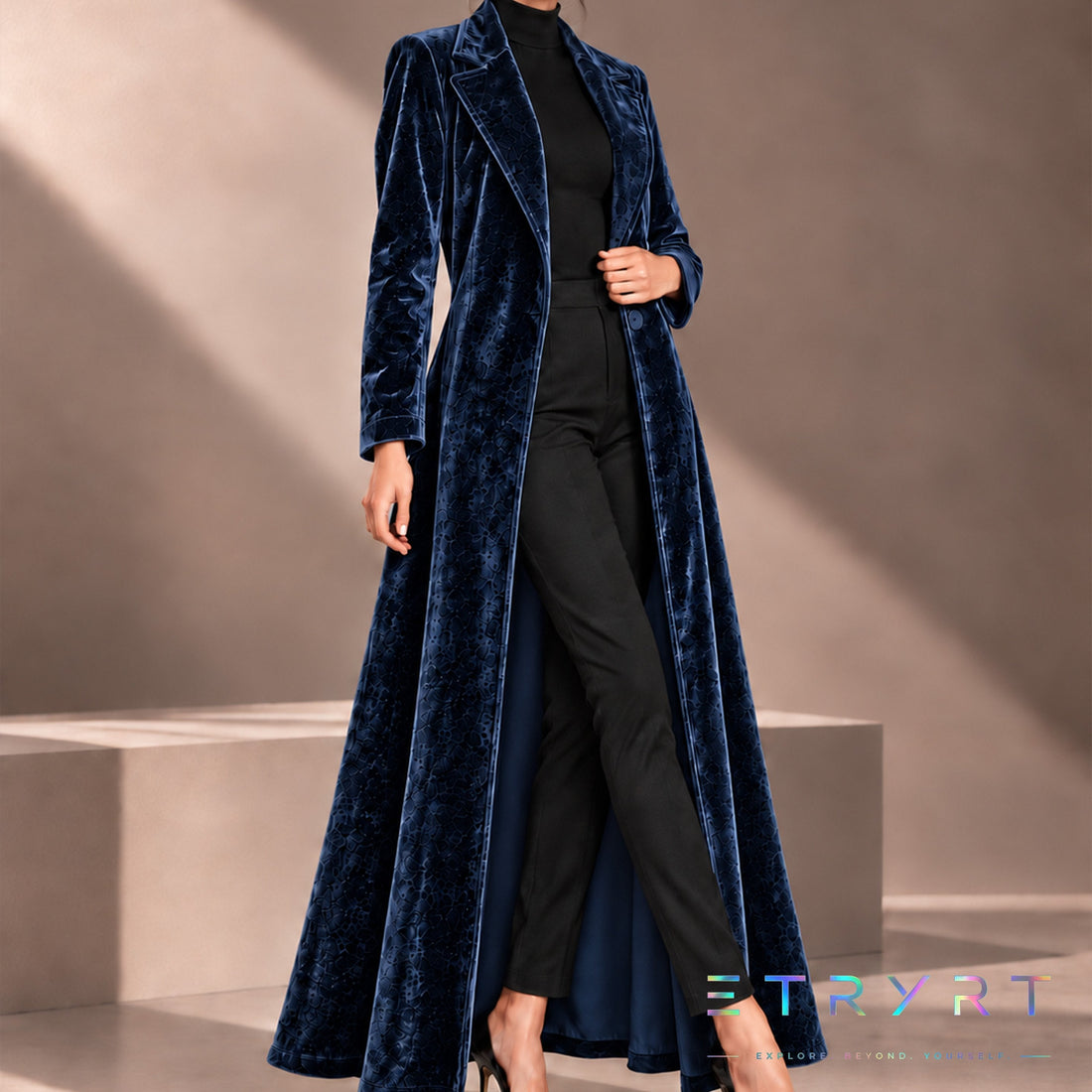 Amalia | Abrigo maxi de terciopelo abierto