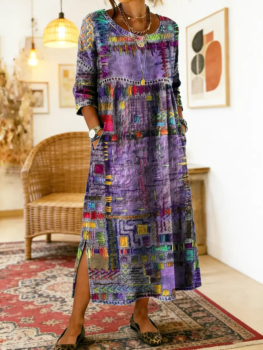 Zaida | Vestido con patchwork étnico