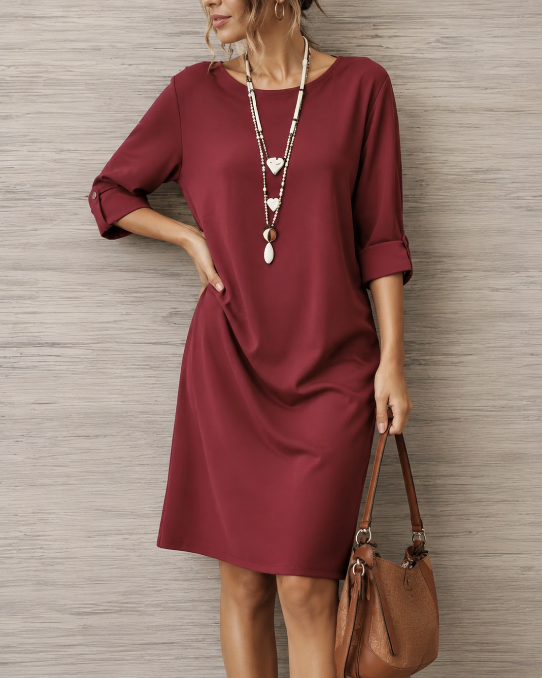 Lía | Vestido midi fluido efecto vientre plano
