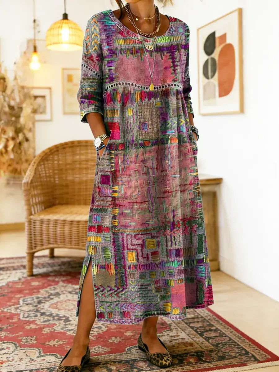 Zaida | Vestido con patchwork étnico