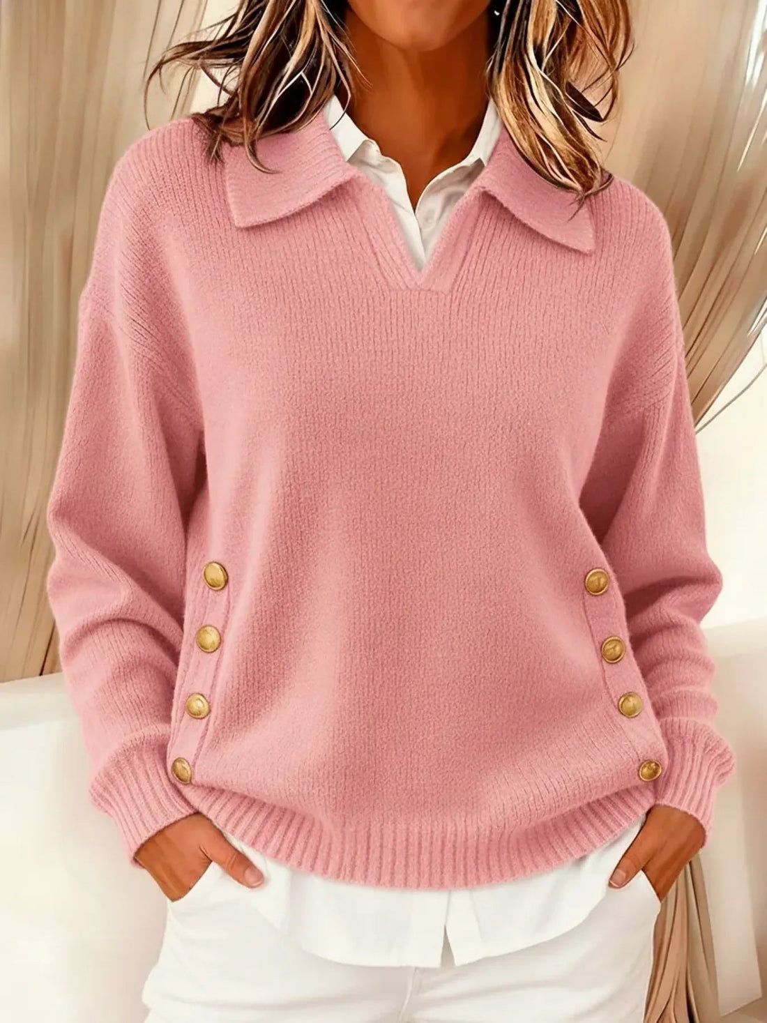Beatriz | Jersey de cuello polo con botones