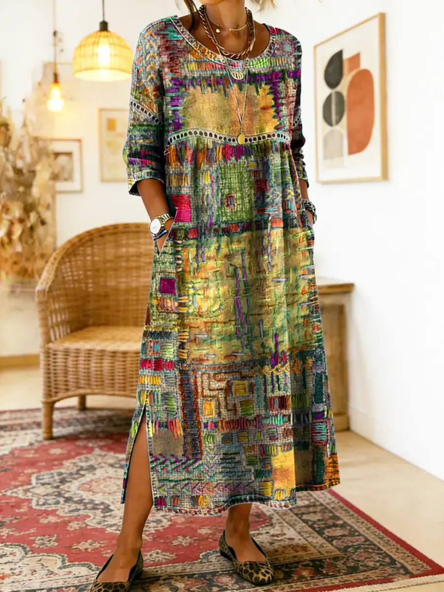 Zaida | Vestido con patchwork étnico