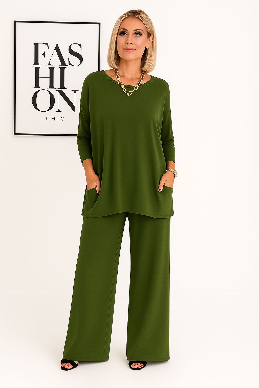 Pilar | Conjunto de punto cálido con pantalón elástico