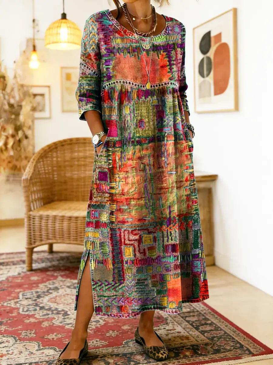 Zaida | Vestido con patchwork étnico
