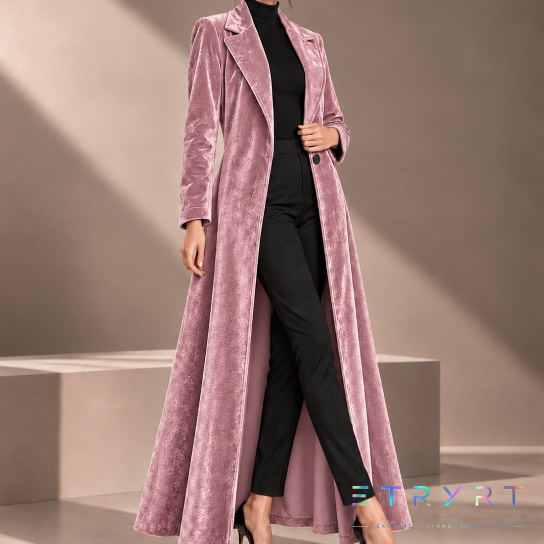 Amalia | Abrigo maxi de terciopelo abierto