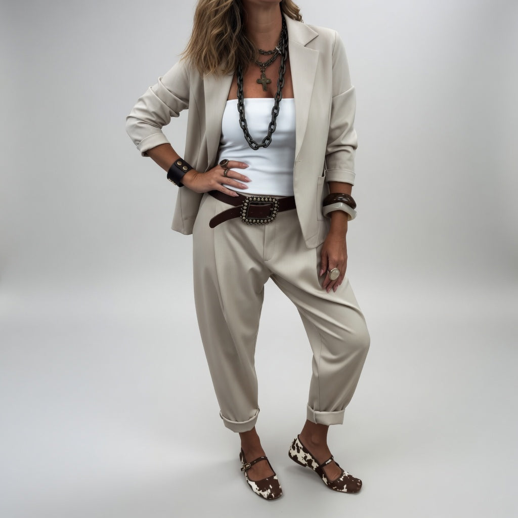 Begoña | Traje de blazer y pantalón cargo