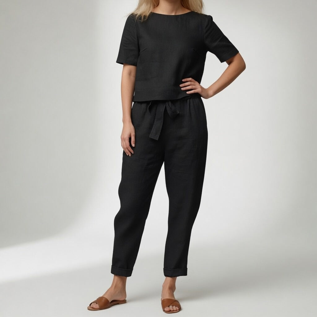 Lucía | Conjunto de algodón con pantalón anudado